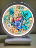 Table Lamp With Preserved Flowers and Premium Stitch. 100% High Quality Real Flowers. Same Day Delivery.