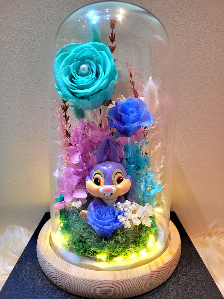 Bambi Thumper Preserved Flower Dome With Tiffany Roses And Same Day Delivery