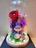 Bambi Thumper Preserved Flower Dome With Red Roses And Same Day Delivery