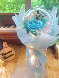 Acrylic Ball Preserved Tiffany Rose Flowers Bouquet