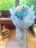 Acrylic Ball Preserved Tiffany Rose Flowers Bouquet