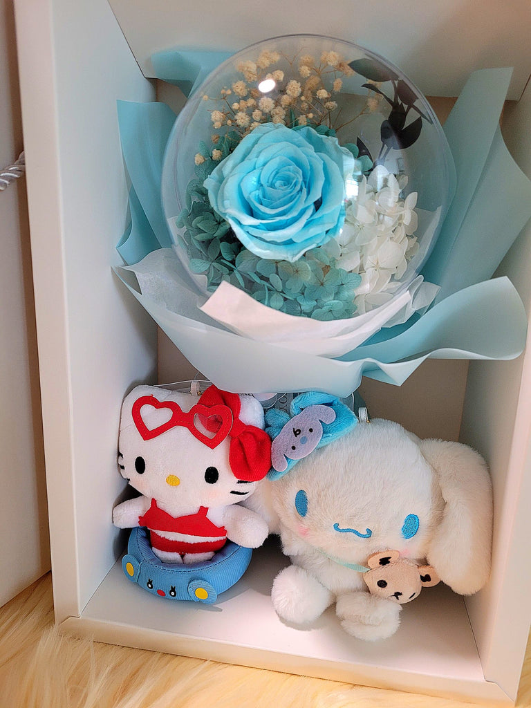 Hello Kitty Cinnamoroll Acrylic Ball Preserved Tiffany Rose Hello Kitty Cinnamoroll Acrylic Ball Preserved Tiffany Rose
