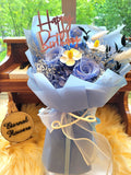 Timeless Romance Blue Preserved Roses Bouquet. 100% High Quality Real Flowers.