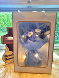 Timeless Romance Blue Preserved Roses Bouquet. 100% High Quality Real Flowers.