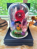 Princess Snow White Preserved Flower Dome With Red Roses And Same Day Delivery