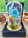 Princess Rapunzel Preserved Flower Dome With Tiffany Roses And Same Day Delivery