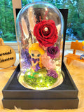 Princess Rapunzel Preserved Flower Dome With Red Roses And Same Day Delivery