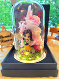Princess Mulan Preserved Flower Dome With Pink Roses And Same Day Delivery