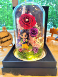 Princess Mulan Preserved Flower Dome With Red Roses And Same Day Delivery