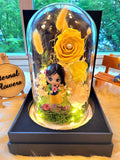 Princess Mulan Preserved Flower Dome With Yellow Roses And Same Day Delivery