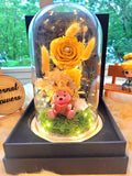 Winnie The Pooh Preserved Flower Dome With Yellow Roses And Same Day Delivery v2