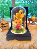 Winnie The Pooh Preserved Flower Dome With Yellow Roses And Same Day Delivery v2