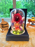 Winnie The Pooh Preserved Flower Dome With Red Roses And Same Day Delivery v2