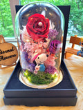 Snoopy Preserved Flower Dome With Red Roses And Same Day Delivery v2