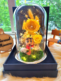 Crayon Shin-Chan Preserved Flower Dome With Yellow Roses And Same Day Delivery