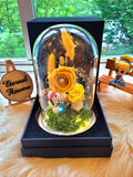 Snoopy Preserved Flower Dome With Yellow Roses And Same Day Delivery v2