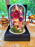 Snoopy Preserved Flower Dome With Red Roses And Same Day Delivery