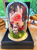 Kuromi Preserved Flower Dome With Pink Roses And Same Day Delivery