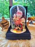 Eternal Couple V2 Preserved Flower Dome With Pink Roses And Same Day Delivery