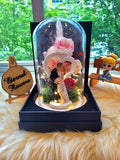 Eternal Couple V3 Preserved Flower Dome With Pink Roses And Same Day Delivery