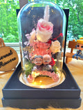 Eternal Couple V4 Preserved Flower Dome With Pink Roses And Same Day Delivery