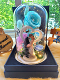 Eternal Couple V3 Preserved Flower Dome With Tiffany Roses And Same Day Delivery