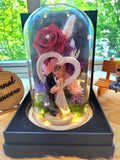 Eternal Couple V3 Preserved Flower Dome With Red Roses And Same Day Delivery