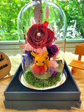 Pikachu Preserved Flower Dome With Red Roses And Same Day Delivery