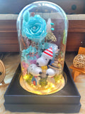 Premium Snoopy Preserved Flower Dome With Tiffany Roses And Same Day Delivery