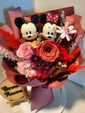 Eternal Couple Mickey and Minnie Mouse Preserved Roses Bouquet