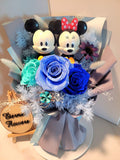 Eternal Couple Mickey and Minnie Mouse Preserved Roses Bouquet