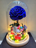 4 Sanrio Figurines In A Deluxe Series Preserved Flower Dome With Same Day Delivery