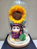 Large Crayon Shin-Chan Preserved Sunflower Dome (Same Day Delivery Available)