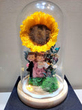 Eternal Couple Preserved Sunflower Dome V3. Same Day Delivery.
