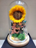 Eternal Couple Preserved Sunflower Dome V3. Same Day Delivery.