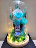 Kuromi Preserved Flower Dome With Multi-Blue Roses And Same Day Delivery