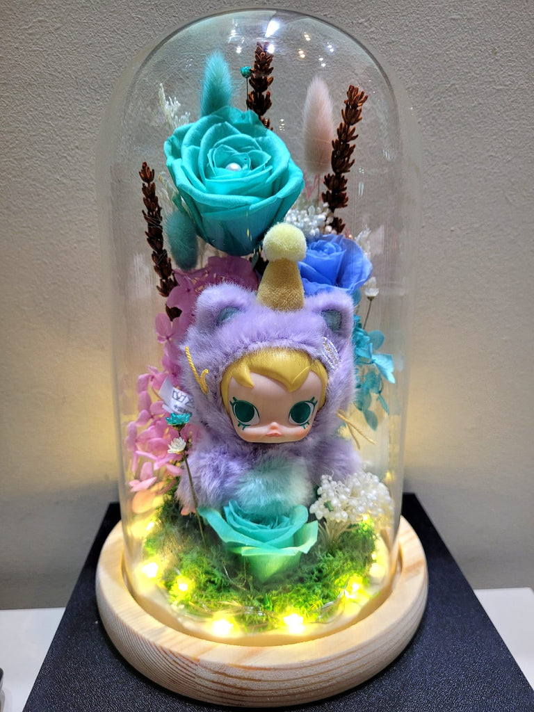 Premium Popmart Molly Preserved Flower Dome With Tiffany Roses And Same Day Delivery
