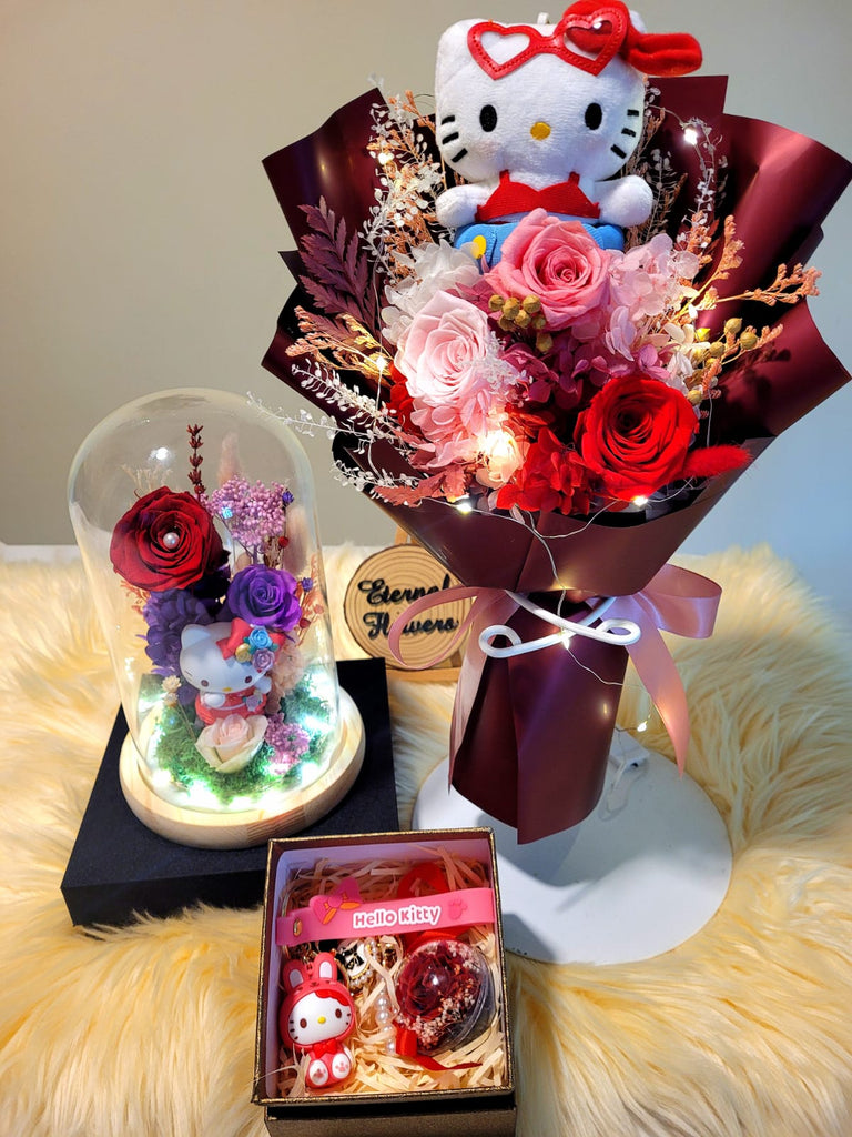 Hello Kitty Preserved Flowers Gifts Set