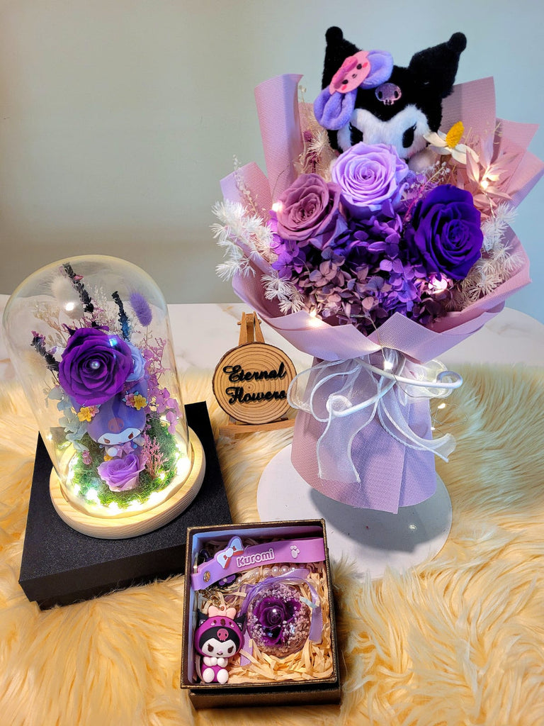 Kuromi Preserved Flowers Gifts Set