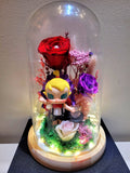 Premium Popmart Molly Preserved Flower Dome With Red Roses And Same Day Delivery