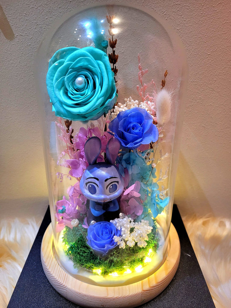 Zootopia Judy Hopps Preserved Flower Dome With Tiffany Roses and Same Day Delivery