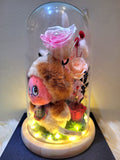 AUTHENTIC TWINKLE TWINKLE Plush in Preserved Flowers Dome (Pink Theme)