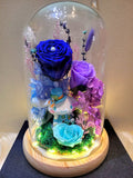 Cinnamoroll Preserved Flower Dome With Dark Blue Roses And Same Day Delivery