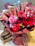 Preserved Flowers and Money Flowers Bouquet (With $100 Cash Notes. Self Collection Only)