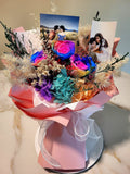 Photos With Preserved Flowers Bouquet. Same Day Delivery.