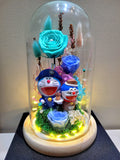 Premium Doraemon Preserved Flower Dome With Tiffany Roses And Same Day Delivery