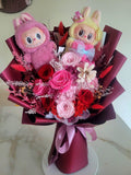 9 Stalks Eternal Elegance Red Pink Preserved Roses Bouquet