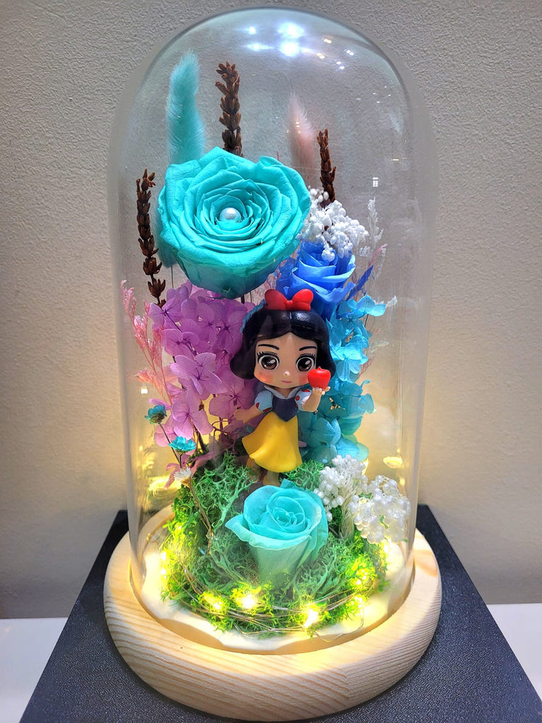 Princess Snow White Preserved Flower Dome With Tiffany Roses And Same Day Delivery