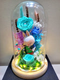 Premium Popmart Labubu Preserved Flower Dome With Tiffany Roses And Same Day Delivery.