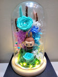 Premium Popmart Labubu Preserved Flower Dome With Tiffany Roses And Same Day Delivery.